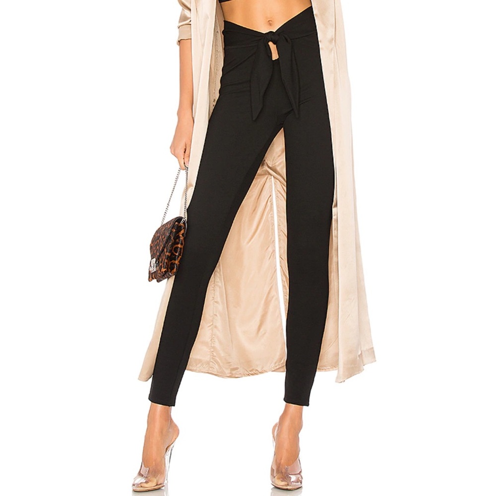 Top tie black sexy leggings LPA